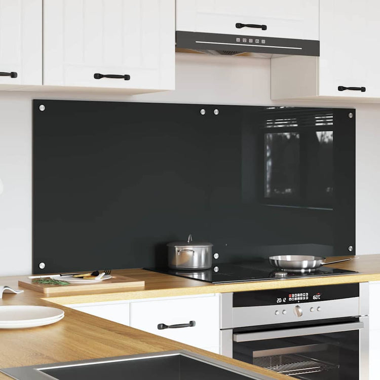 Vidaxl keukenachterwand 2 st donkergrijs 70 x 60 cm gehard glas