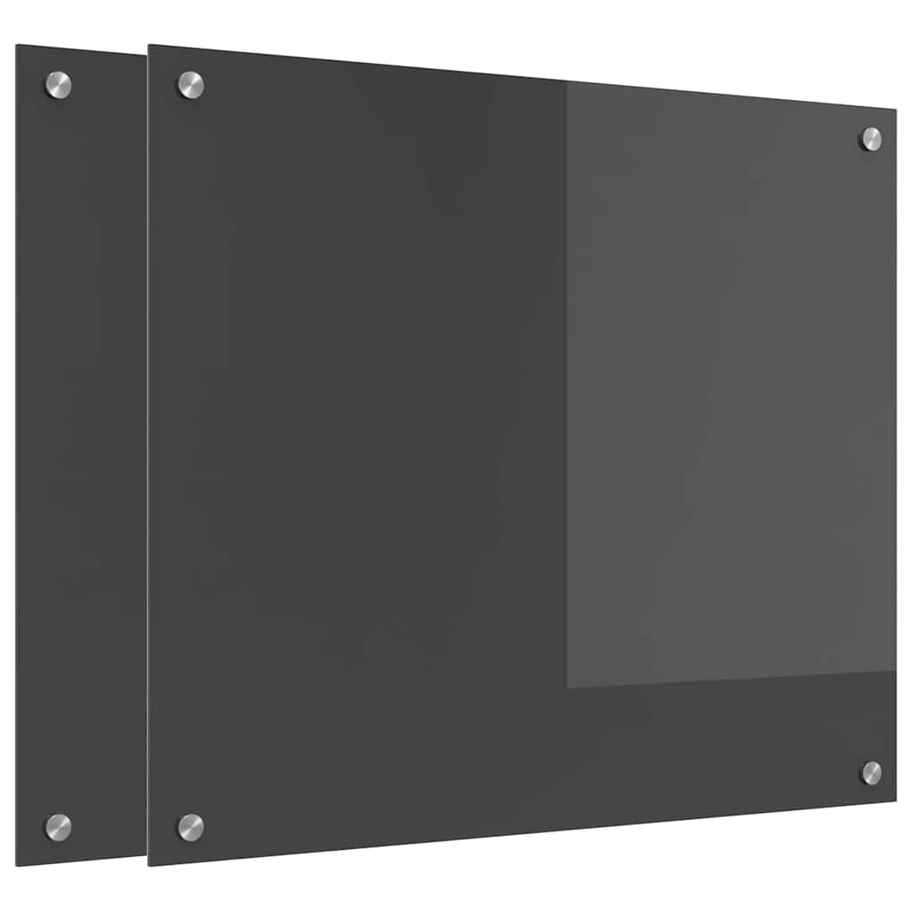 Vidaxl keuken spatscherm 2 pcs donkergrijs 70 x 60 cm gehard glas