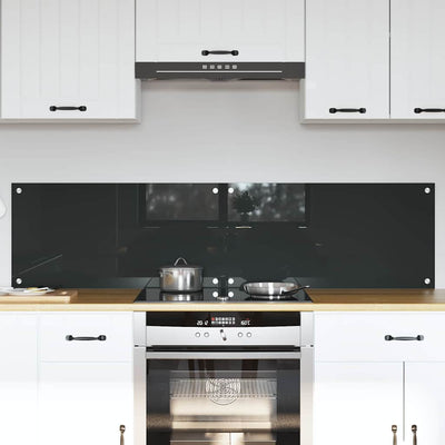 Vidaxl keuken spatscherm 2 pcs donkergrijs 80 x 40 cm gehard glas