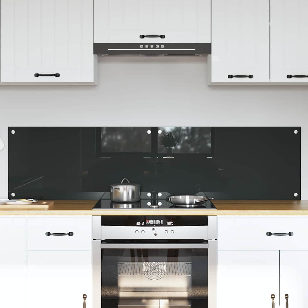 Vidaxl keukenachterwand 2 st donkergrijs 80 x 40 cm gehard glas
