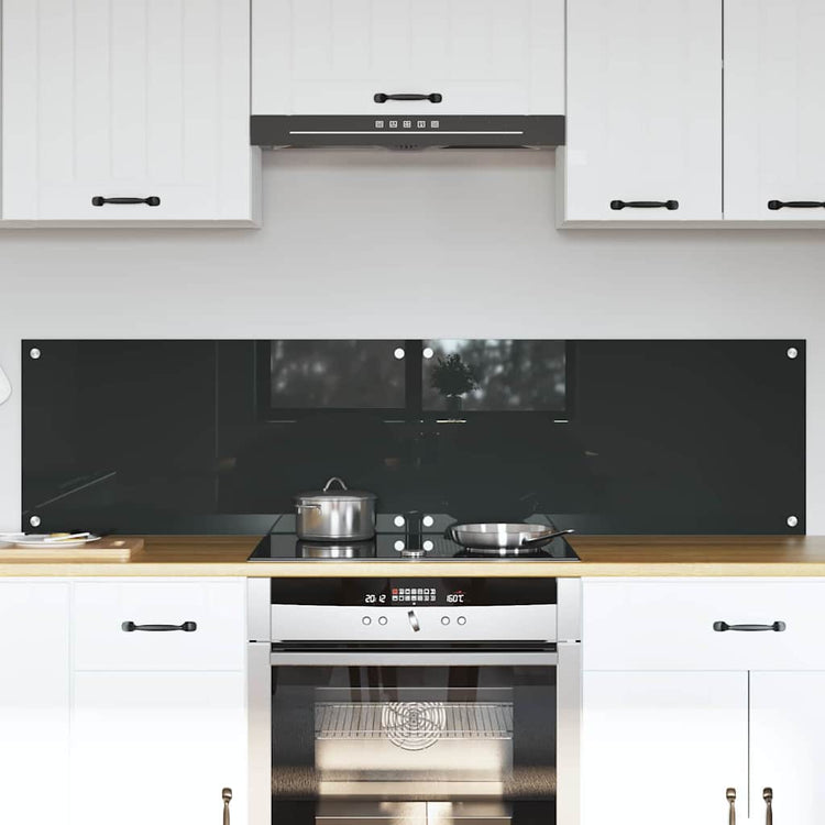 Vidaxl keukenachterwand 2 st donkergrijs 80 x 40 cm gehard glas