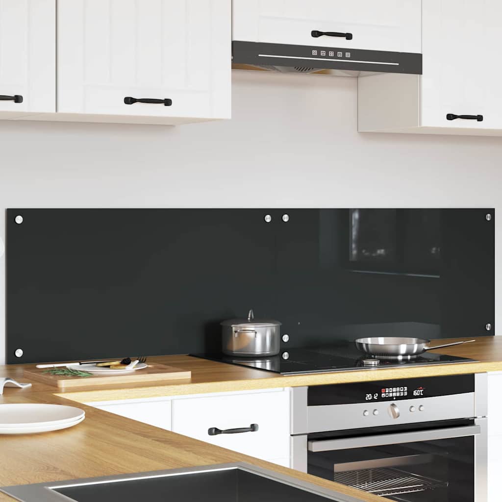 Vidaxl keuken spatscherm 2 pcs donkergrijs 80 x 40 cm gehard glas