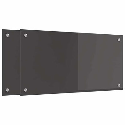 Vidaxl keuken spatscherm 2 pcs donkergrijs 80 x 40 cm gehard glas