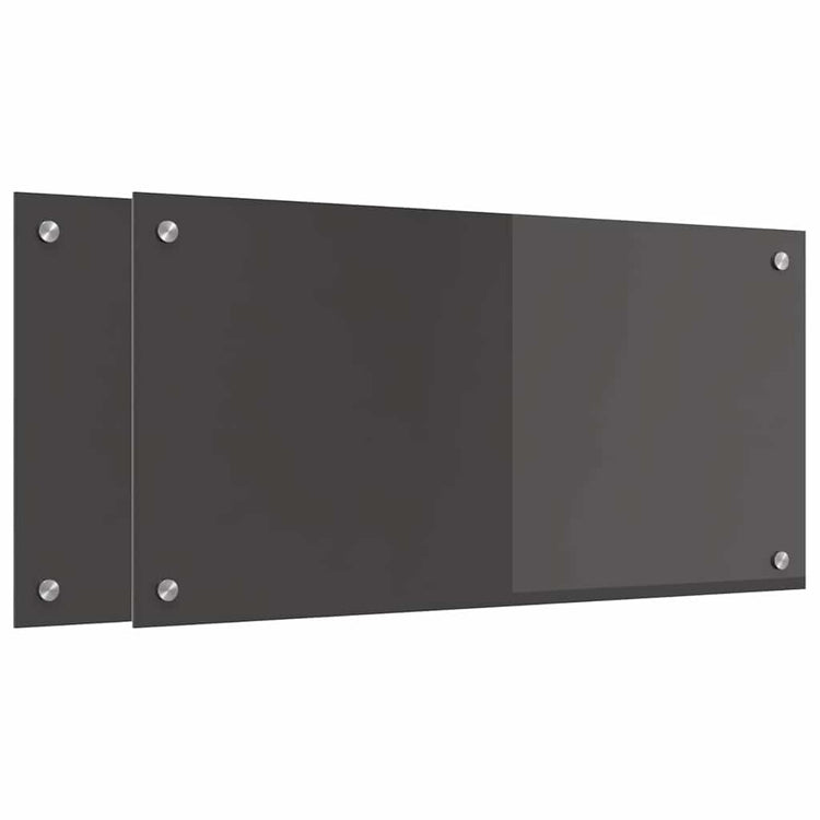 Vidaxl keukenachterwand 2 st donkergrijs 80 x 40 cm gehard glas