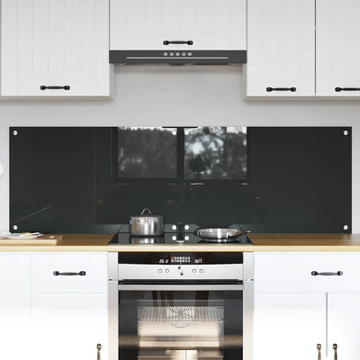 Vidaxl keuken spatscherm 2 pcs donkergrijs 80 x 50 cm gehard glas