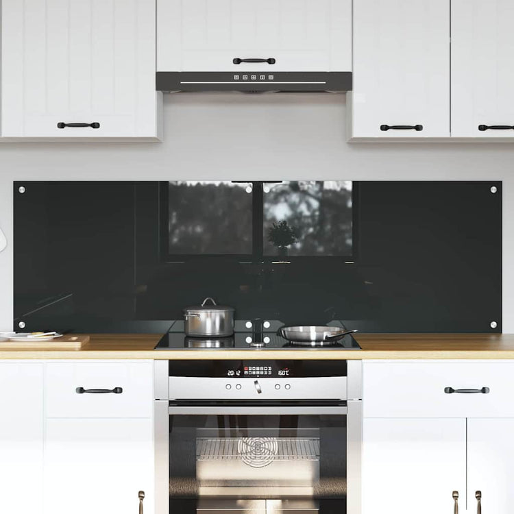 Vidaxl keukenachterwand 2 st donkergrijs 80 x 50 cm gehard glas