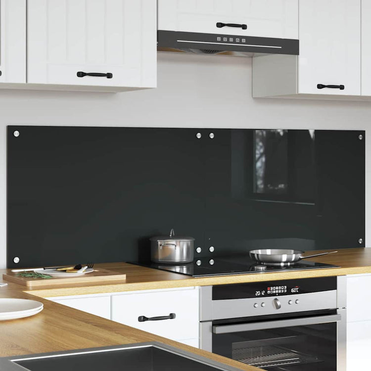Vidaxl keukenachterwand 2 st donkergrijs 80 x 50 cm gehard glas