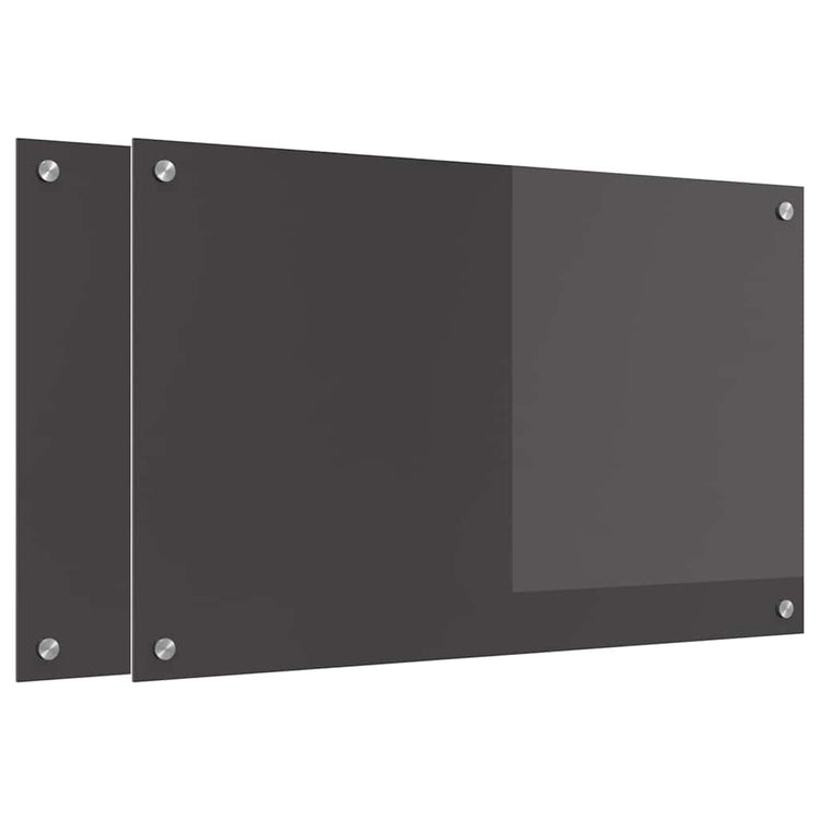Vidaxl keukenachterwand 2 st donkergrijs 80 x 50 cm gehard glas