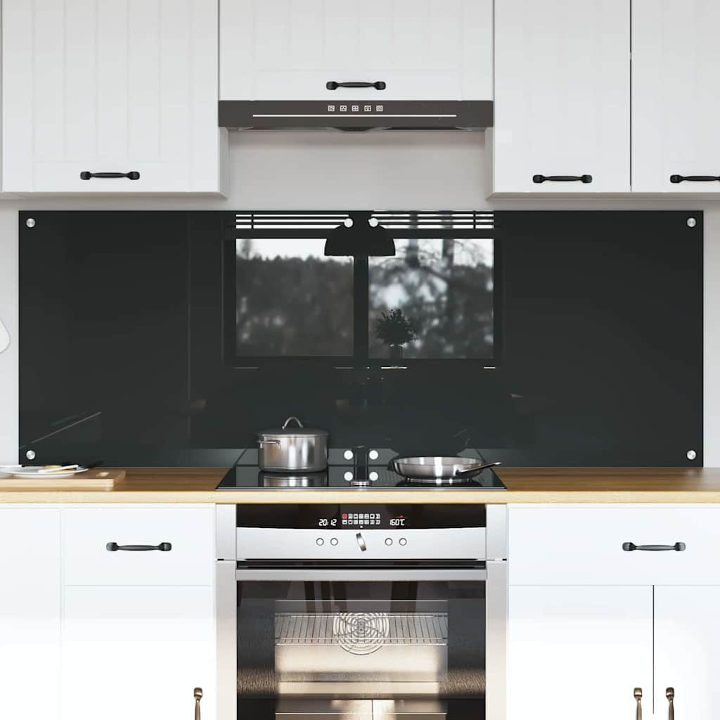 Vidaxl keukenachterwand 2 st donkergrijs 80 x 60 cm gehard glas