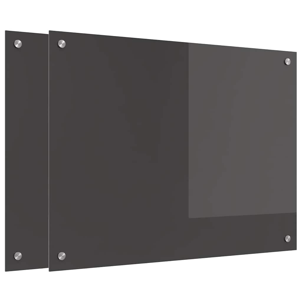 Vidaxl keuken spatscherm 2 pcs donkergrijs 80 x 60 cm gehard glas