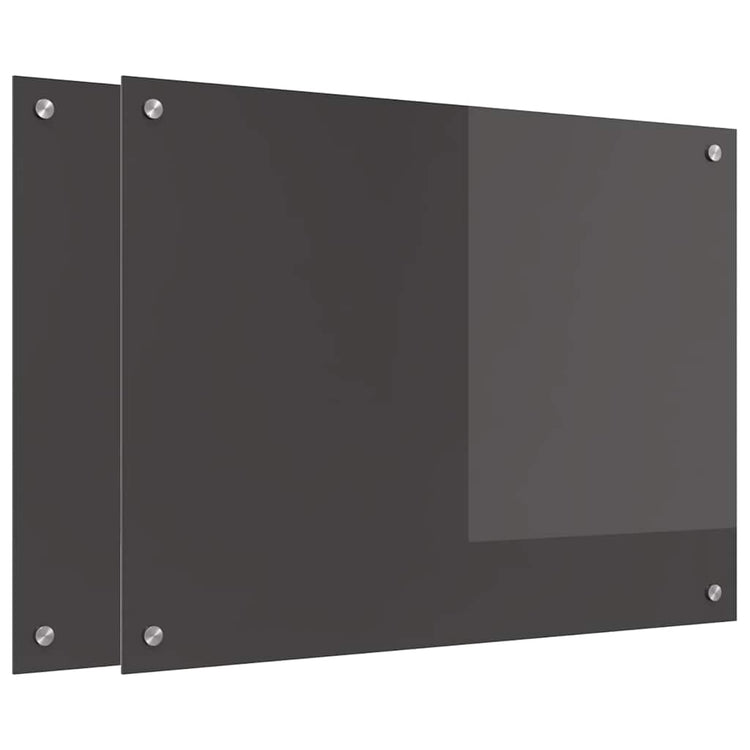 Vidaxl keukenachterwand 2 st donkergrijs 80 x 60 cm gehard glas
