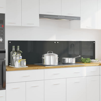Vidaxl keuken spatscherm 2 pcs donkergrijs 90 x 40 cm gehard glas