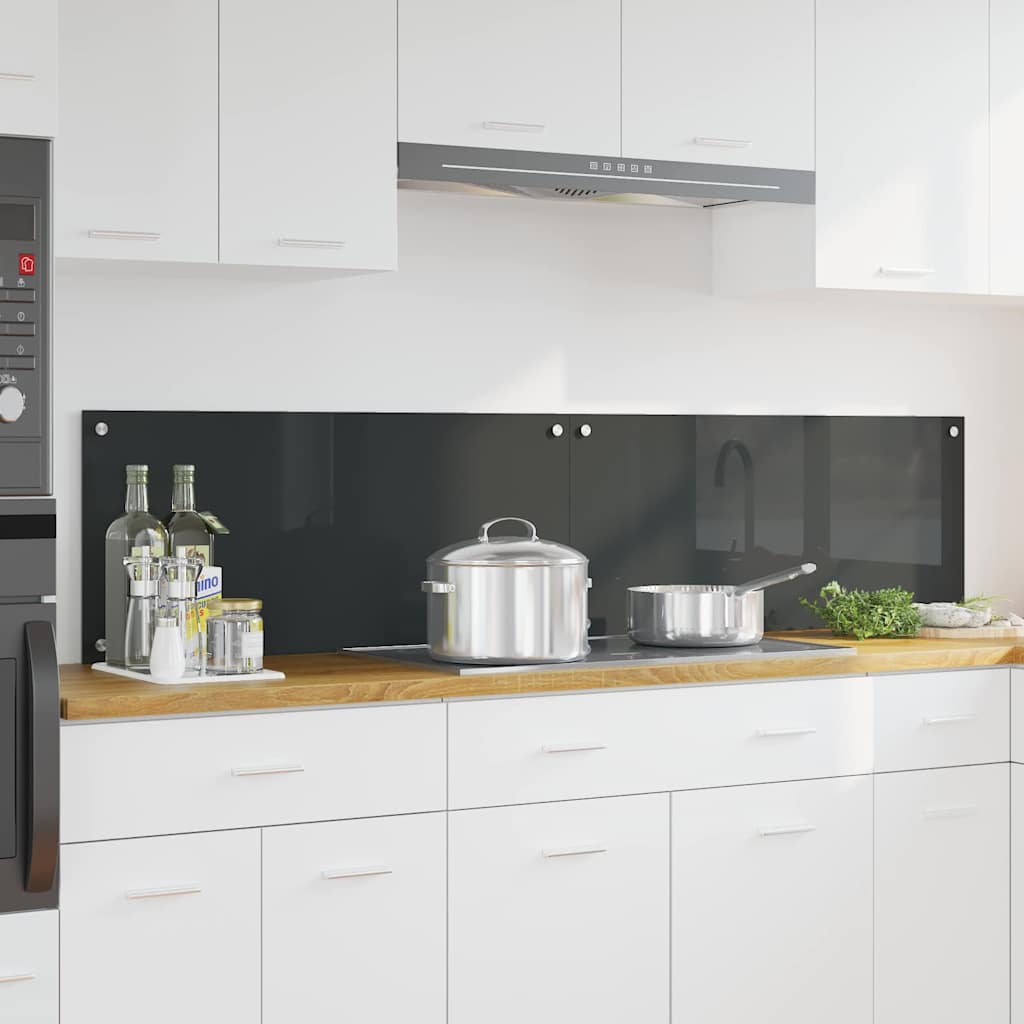 Vidaxl keukenachterwand 2 st donkergrijs 90 x 40 cm gehard glas
