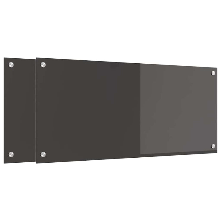 Vidaxl keukenachterwand 2 st donkergrijs 90 x 40 cm gehard glas