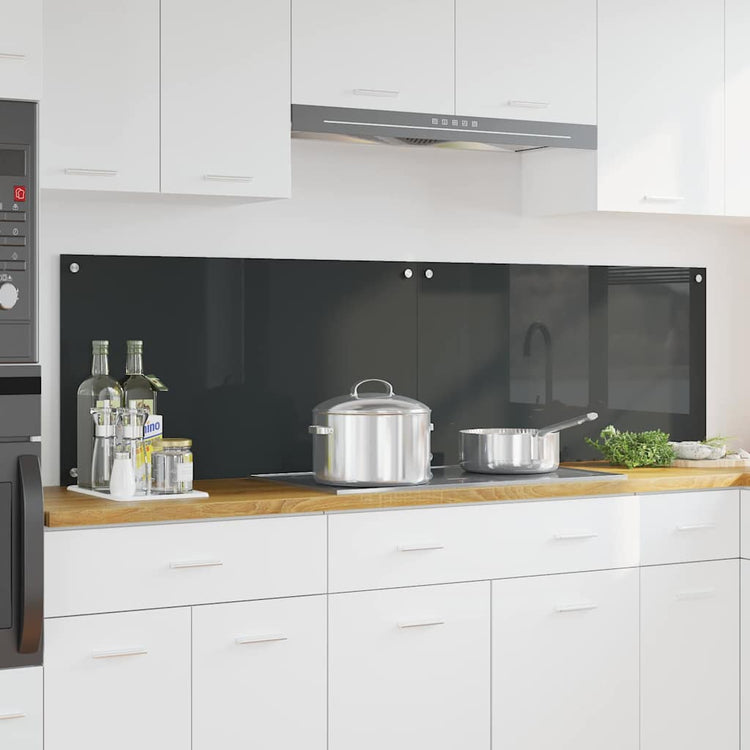 Vidaxl keukenachterwand 2 st donkergrijs 90 x 50 cm gehard glas