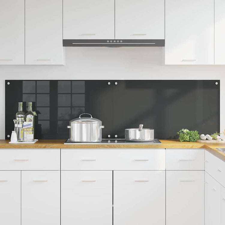 Vidaxl keukenachterwand 2 st donkergrijs 90 x 50 cm gehard glas
