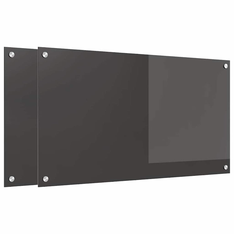 Vidaxl keukenachterwand 2 st donkergrijs 90 x 50 cm gehard glas