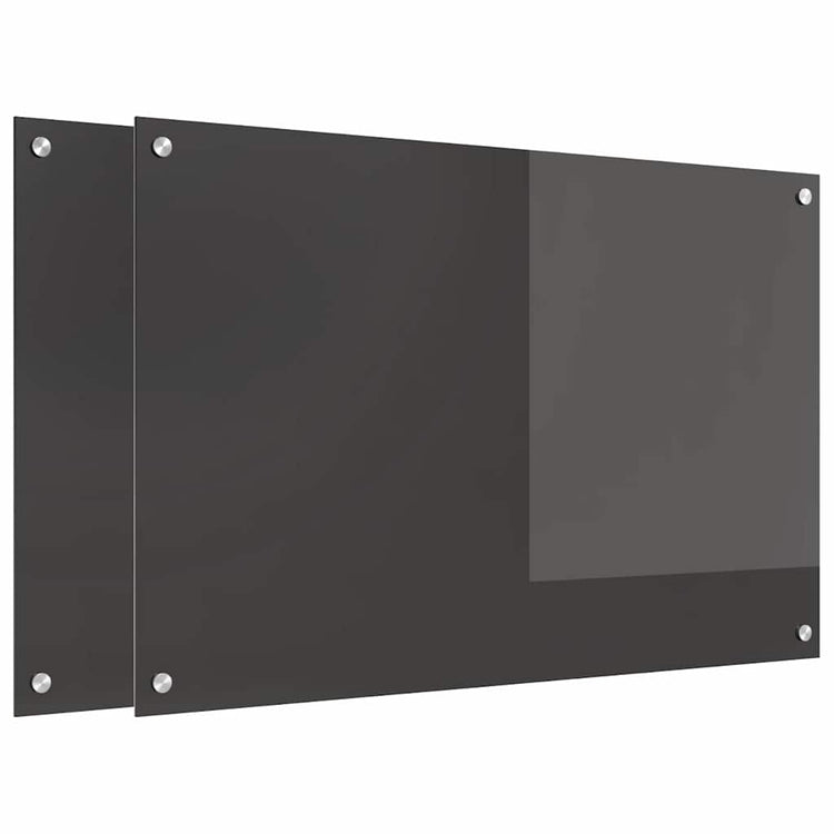 Vidaxl keukenachterwand 2 st donkergrijs 90 x 60 cm gehard glas