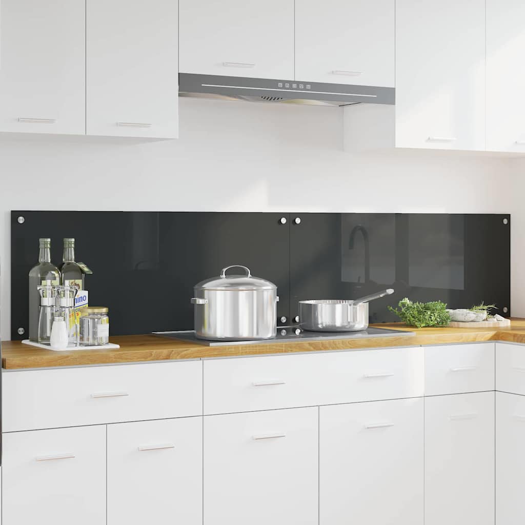 Vidaxl keuken spatscherm 2 pcs donkergrijs 100 x 40 cm gehard glas