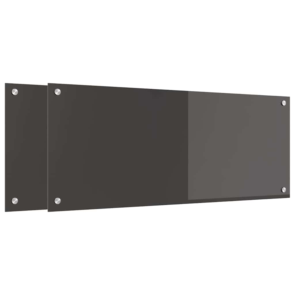 Vidaxl keuken spatscherm 2 pcs donkergrijs 100 x 40 cm gehard glas