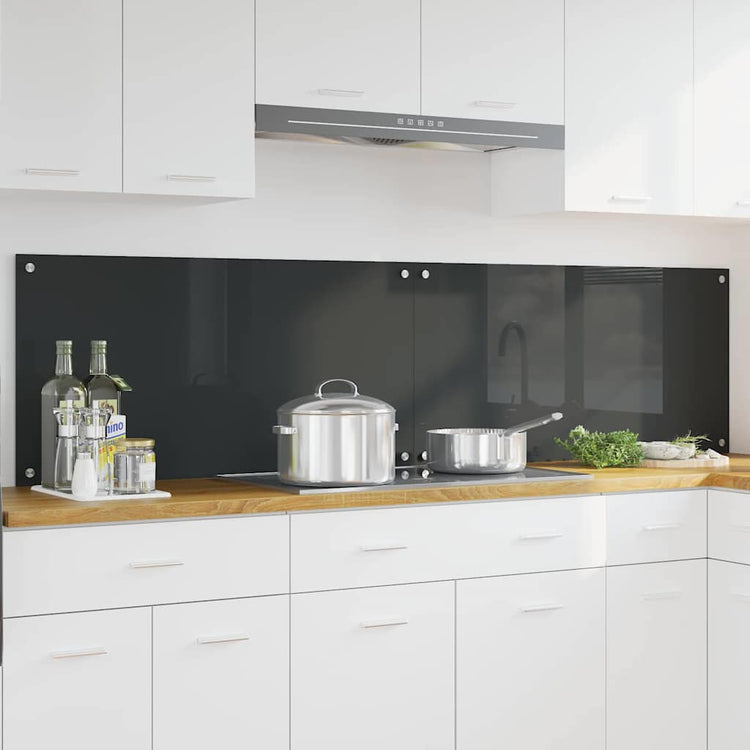 Vidaxl keukenachterwand 2 st donkergrijs 100 x 50 cm gehard glas