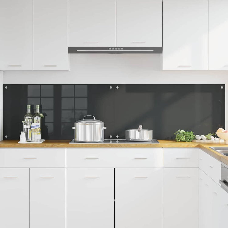 Vidaxl keukenachterwand 2 st donkergrijs 100 x 50 cm gehard glas