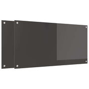 Vidaxl keukenachterwand 2 st donkergrijs 100 x 50 cm gehard glas - afbeelding 2