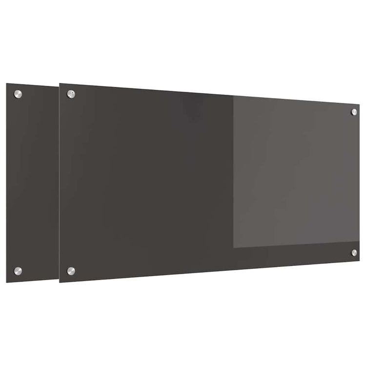 Vidaxl keukenachterwand 2 st donkergrijs 100 x 50 cm gehard glas