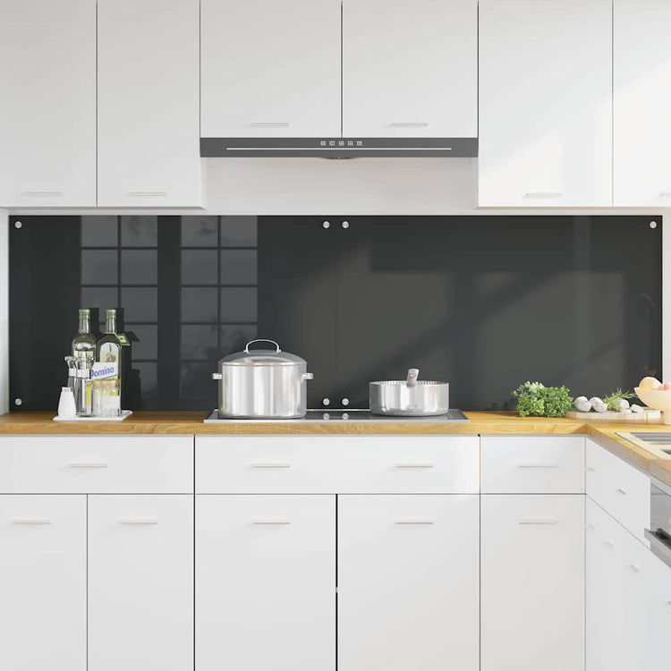 Vidaxl keukenachterwand 2 st donkergrijs 100 x 60 cm gehard glas