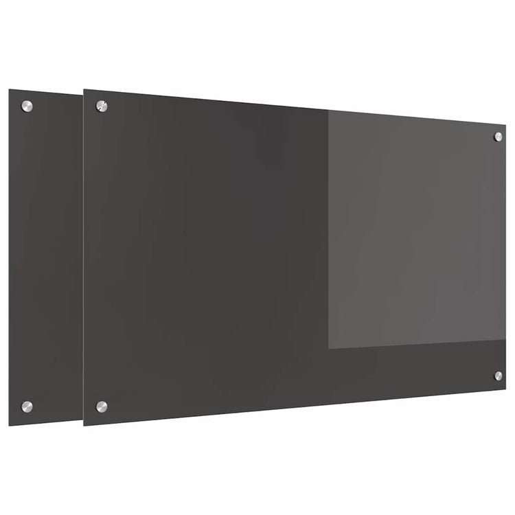 Vidaxl keukenachterwand 2 st donkergrijs 100 x 60 cm gehard glas