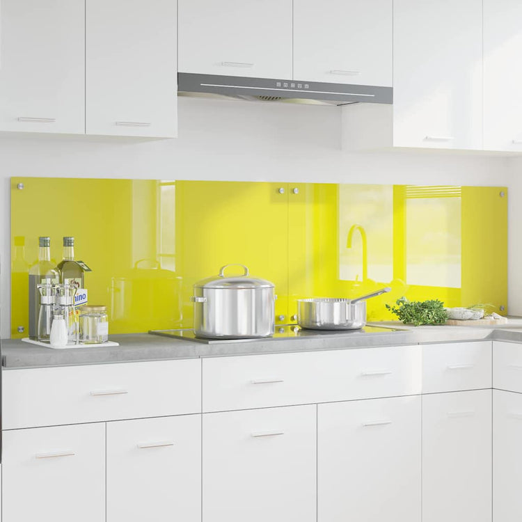 Vidaxl keuken spatscherm 2 pcs geel 100 x 50 cm gehard glas
