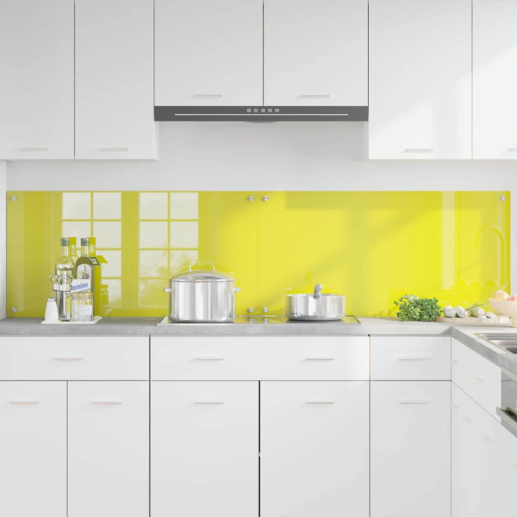 Vidaxl keuken spatscherm 2 pcs geel 100 x 50 cm gehard glas