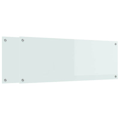 Vidaxl keuken spatscherm 2 pcs wit 110 x 40 cm gehard glas
