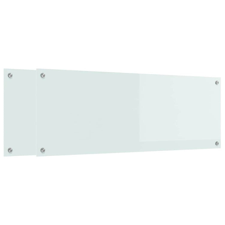 Vidaxl keukenachterwand 2 st wit 110 x 40 cm gehard glas