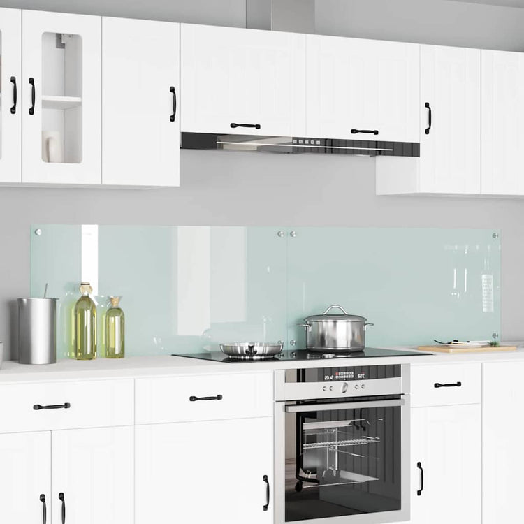 Vidaxl keukenachterwand 2 st wit 110 x 50 cm gehard glas