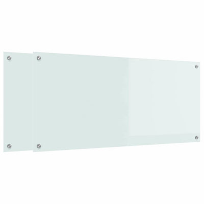Vidaxl keuken spatscherm 2 pcs wit 110 x 50 cm gehard glas