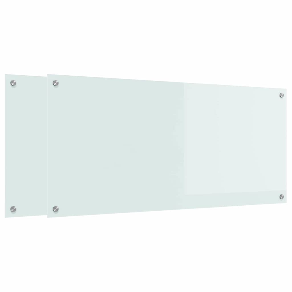 Vidaxl keuken spatscherm 2 pcs wit 110 x 50 cm gehard glas