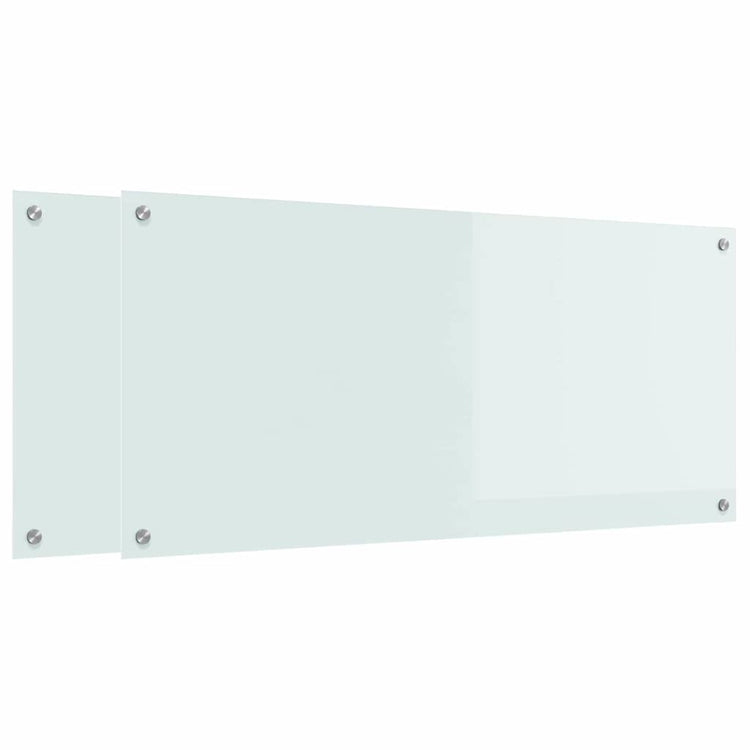 Vidaxl keukenachterwand 2 st wit 110 x 50 cm gehard glas