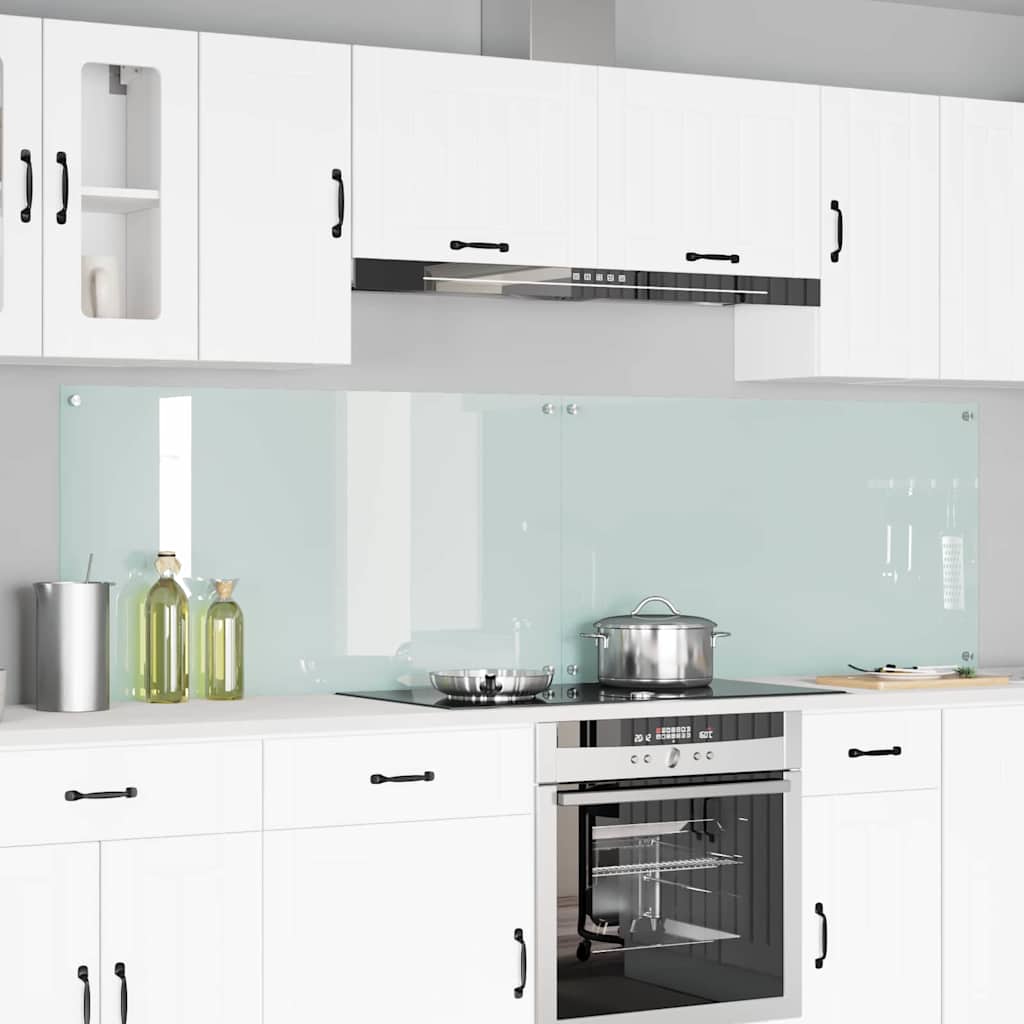 Vidaxl keukenachterwand 2 st wit 110 x 60 cm gehard glas