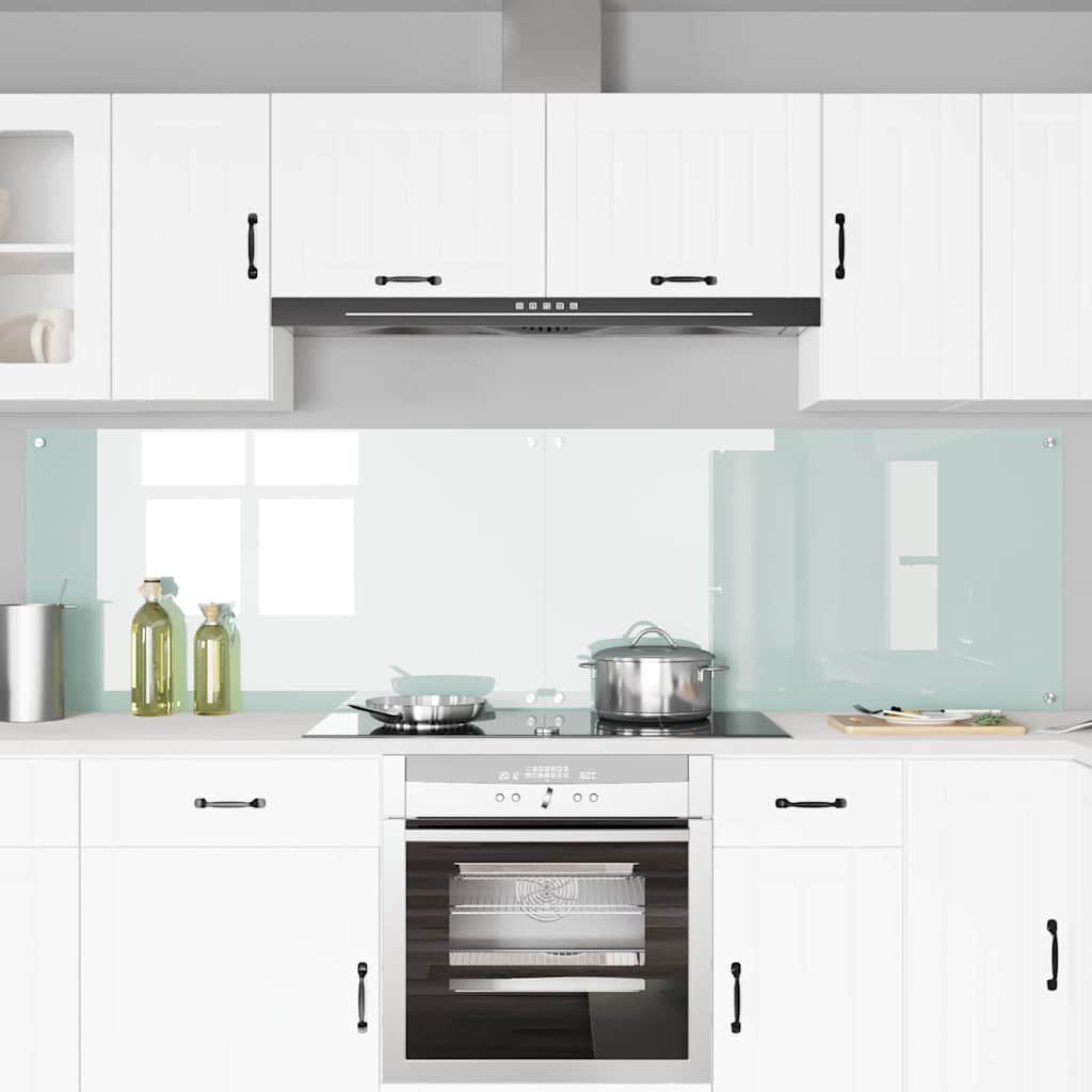 Vidaxl keuken spatscherm 2 pcs wit 110 x 60 cm gehard glas