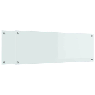 Vidaxl keuken spatscherm 2 pcs wit 120 x 40 cm gehard glas