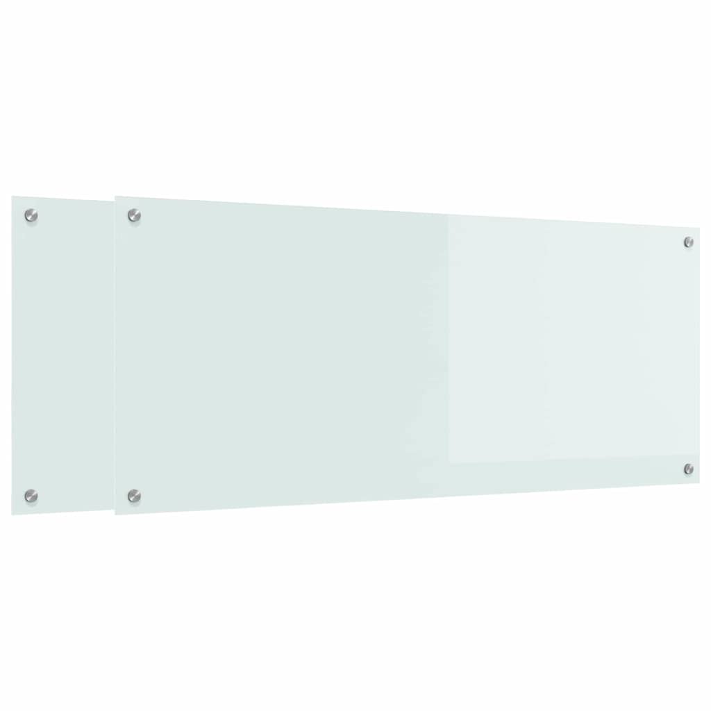 Vidaxl keuken spatscherm 2 pcs wit 120 x 50 cm gehard glas