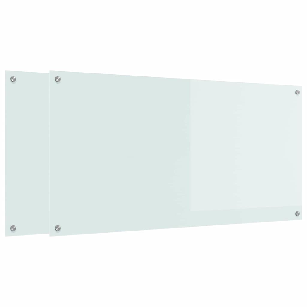 Vidaxl keuken spatscherm 2 pcs wit 120 x 60 cm gehard glas