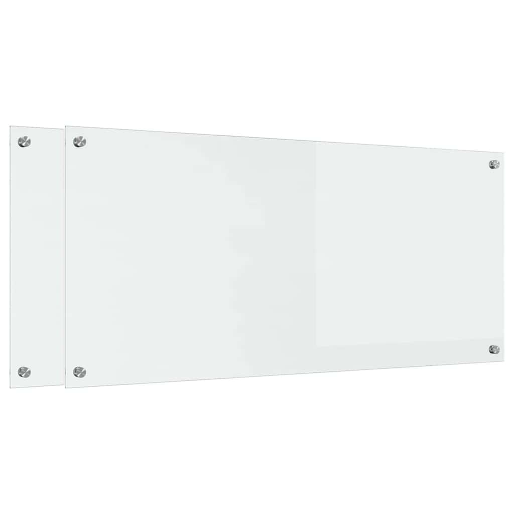 Vidaxl keuken spatscherm 2 pcs doorzichtig 110 x 50 cm gehard glas