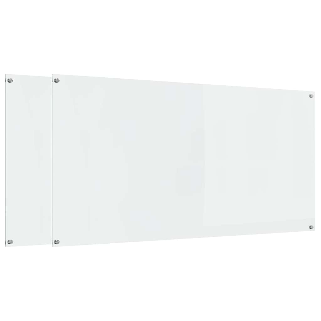 Vidaxl keuken spatscherm 2 pcs doorzichtig 120 x 60 cm gehard glas