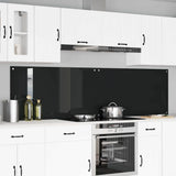 Vidaxl keukenachterwand 2 st zwart 110 x 60 cm gehard glas - afbeelding 1