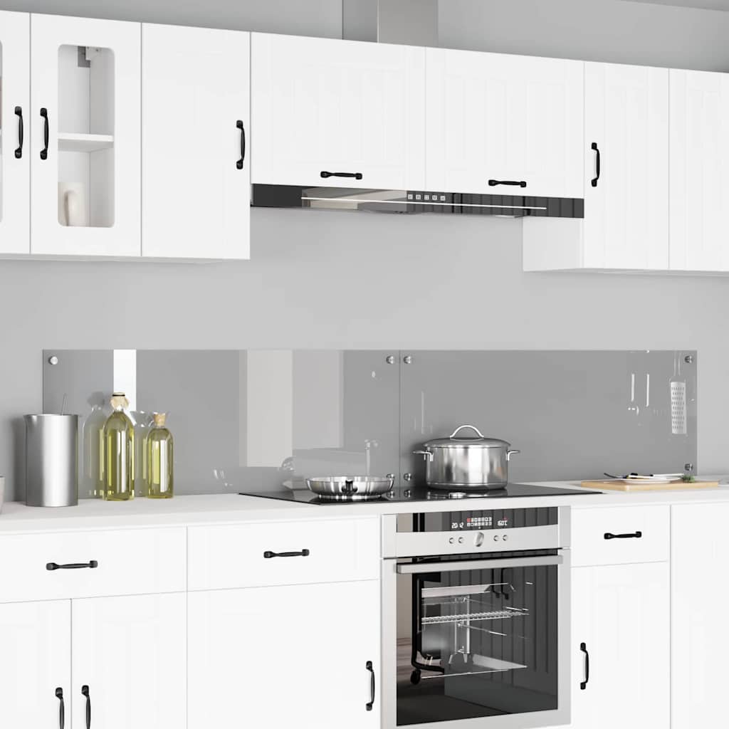 Vidaxl keuken spatscherm 2 pcs lichtgrijs 110 x 40 cm gehard glas