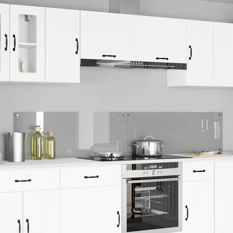 Vidaxl keuken spatscherm 2 pcs lichtgrijs 110 x 40 cm gehard glas