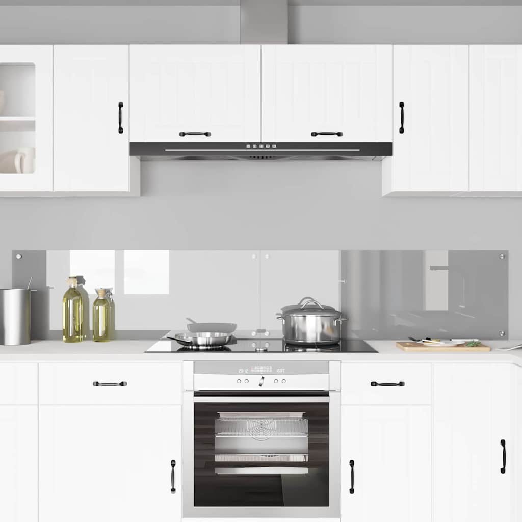 Vidaxl keuken spatscherm 2 pcs lichtgrijs 110 x 40 cm gehard glas