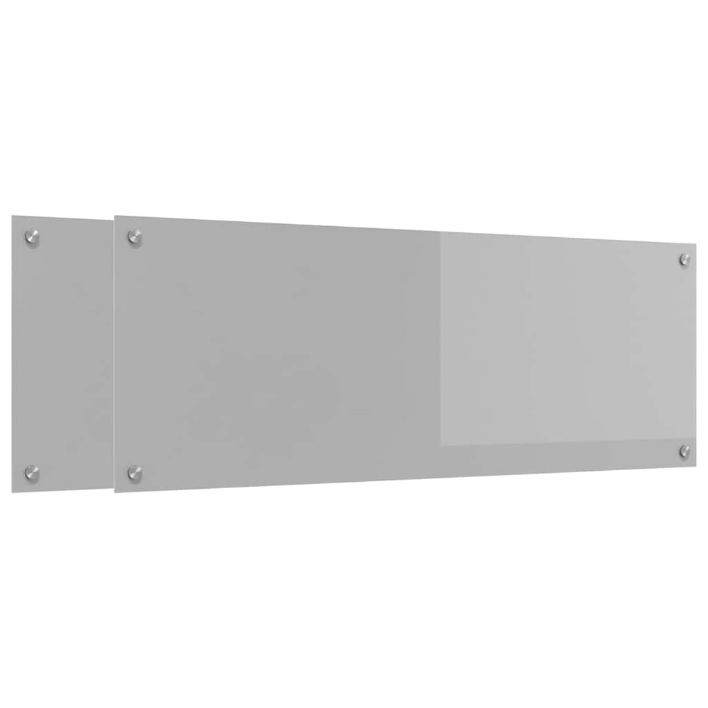 Vidaxl keuken spatscherm 2 pcs lichtgrijs 110 x 40 cm gehard glas
